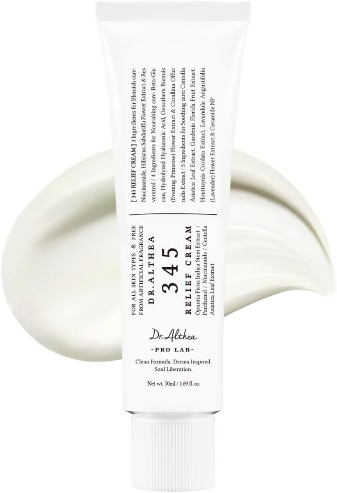 Dr.Althea 345 Relief Cream | Daily Face Moisturizer | Blemish Relief Care | Soothing Recovery & Moisture with Niacinamide, Panthenol | Korean Vegan Skin 1 Dr.Althea 345 Relief Cream | Daily Face Moisturizer | Blemish Relief Care | Soothing Recovery & Moisture with Niacinamide, Panthenol | Korean Vegan Skin