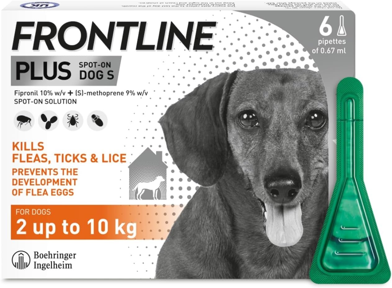 FRONTLINE Plus Flea & Tick Treatment for Small Dogs (2-10 kg) - 6 Pipettes 1 FRONTLINE Plus Flea & Tick Treatment for Small Dogs (2-10 kg) - 6 Pipettes