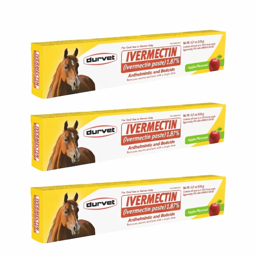 3-Pack Horse Paste Apples Flavored 6.08 g 1.87% Horse Dewormer in UK 1 3-Pack Horse Paste Apples Flavored 6.08 g 1.87% Horse Dewormer in UK